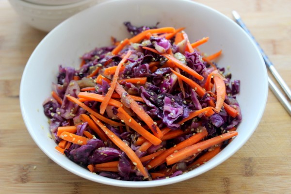 Sesame Carrot and Red Cabbage Stir Fry