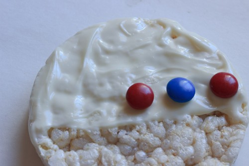 Red White and Blue Rice Cakes 