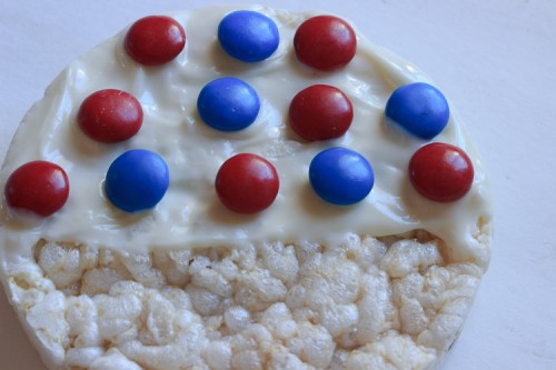 Red White and Blue Rice Cakes 