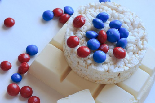 Red White and Blue Rice Cakes 