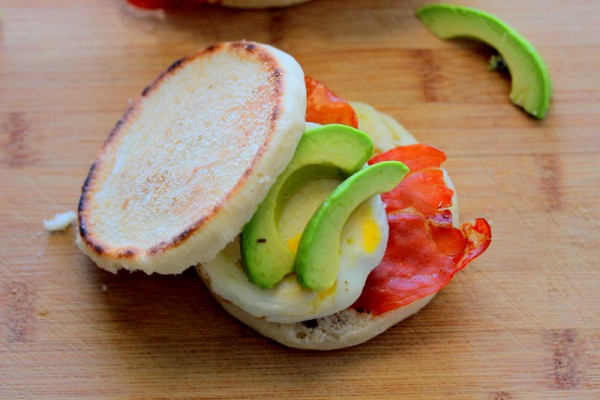 Crispy Prosciutto Avocado Egg McMuffins