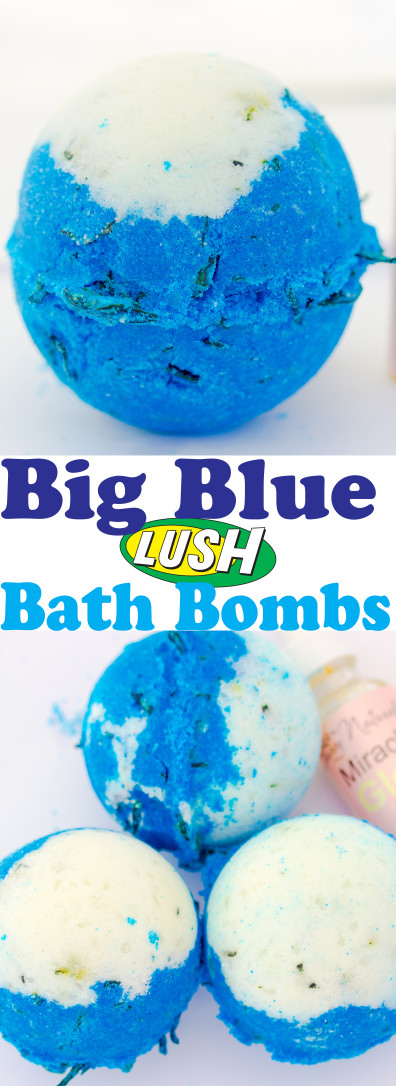 This big blue bath bomb is a Lush inspired copycat that included all natural seaweed, fine sea salt and olive oil to moisturize and revitalize skin cells.