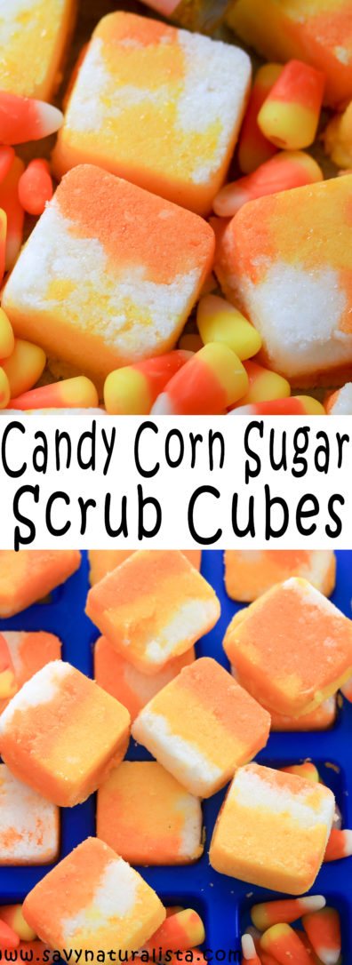 Tis the season to make festive recipes and these Candy Corn Body Scrub Cubes is what you want to try!