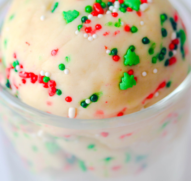 this festive edible cookie dough is easy to make hasno eggs and will satisfy your cravings...