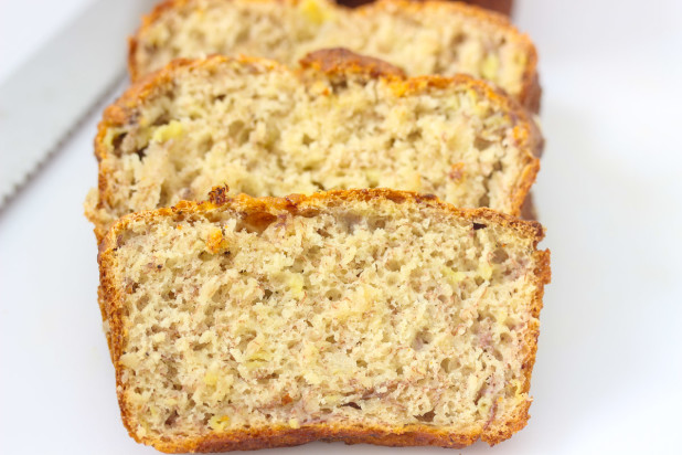 Super moist fat free banana bread, it’s all natural and made with real coconut sugar to bring out the caramel flavors.