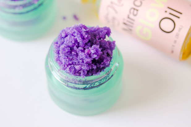 All natural grape lip scrub you can make at home with only three simple ingrediants. This lip scrub is packed full of flavor! 