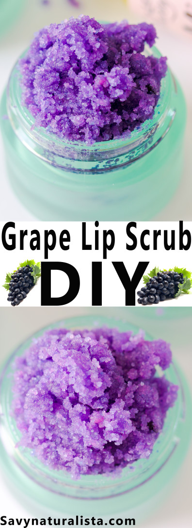 All natural grape lip scrub you can make at home with only three simple ingrediants. This lip scrub is packed full of flavor! 