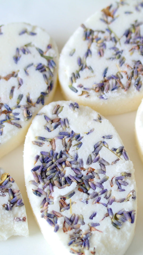 Perfect Five ingredients lavender bath truffles make a luxuriously moisturizing, versatile bath melt, bubble bar or bath bomb. Perfect for gifts or for treating yourself! 