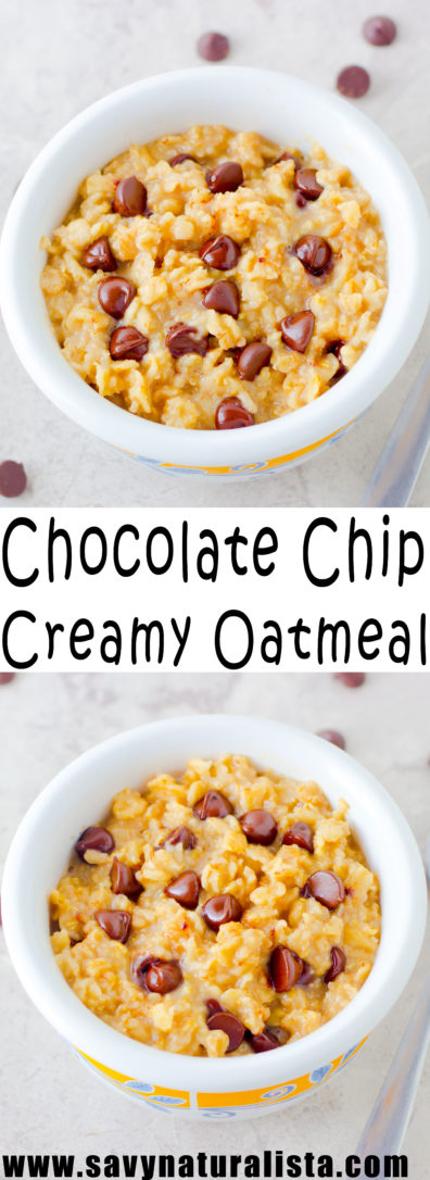 With less then 200 calories this creamy chocolatechip oatmeal is a super satisfying treat