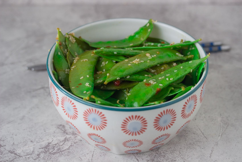 Snap Pea Salad with Edamame and Sesame Dressing - Kirbie's Cravings