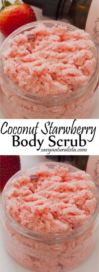 an easy strawberry sugar scrub with only four simple ingredients