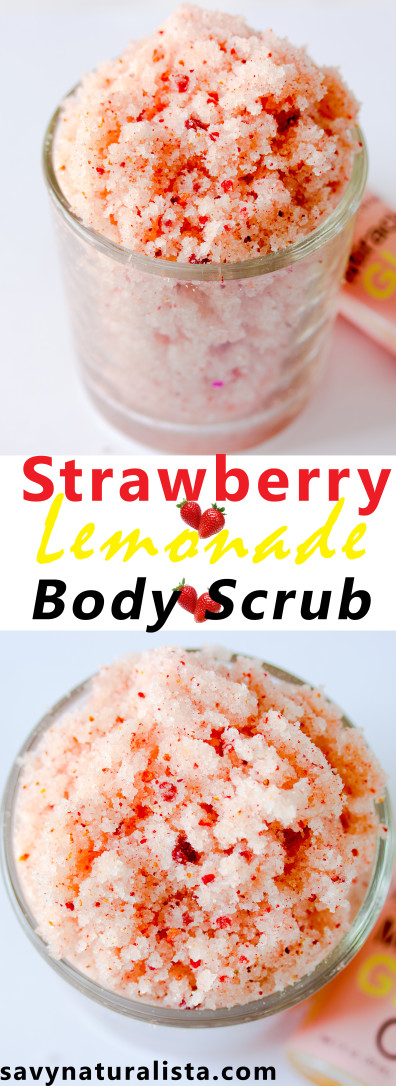 Oh yes Strawberry season is here and you only need for simple ingredients to make this easy all natural strawberry lemonade body scrub. 