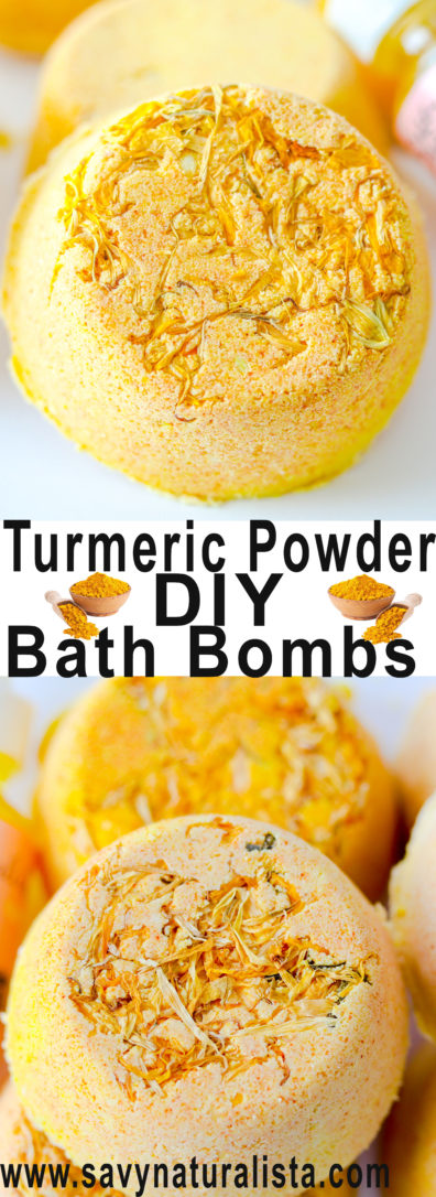 Made with all natural turmeric powder these bathbombs are not only easy to make, but contain skin loving benefits to help the skin glow! 