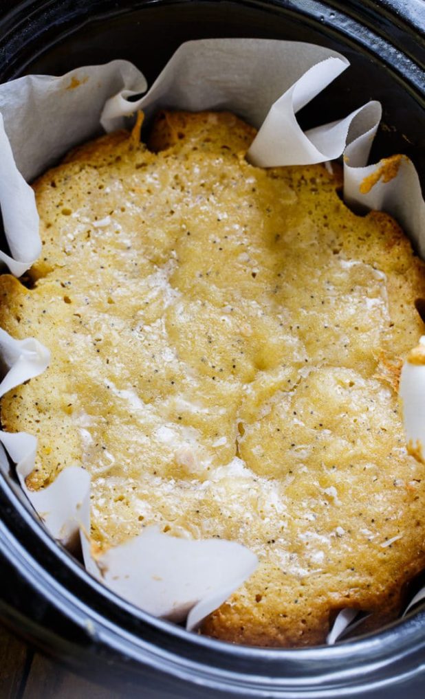 No cake mix needed for this Slow Cooker Lemon Cake