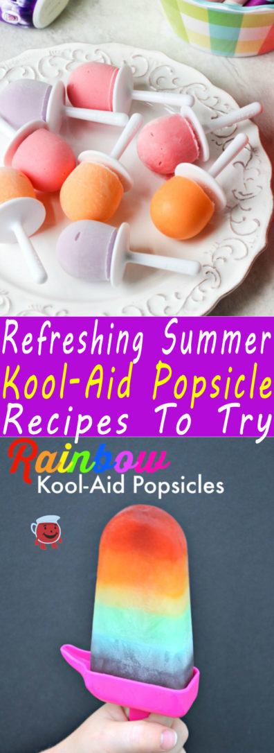 Summer is here and try these refreshing kool aid ideas to make your kids summer a fun one!