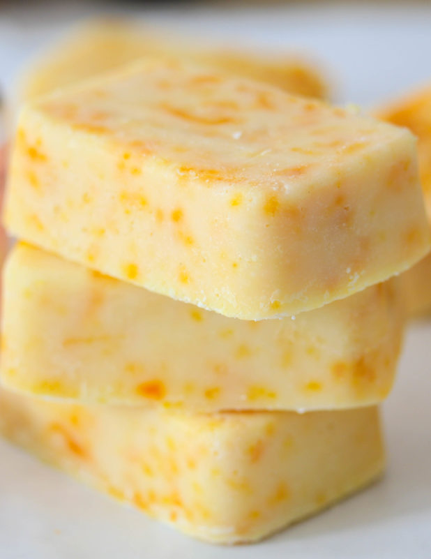 Citrus Orange Zest Cold Process Soap is an easy beginner tutorial made with pure orange essential oils and orange zest to make this soap smell amazing, whip up in only 10 minutes! 