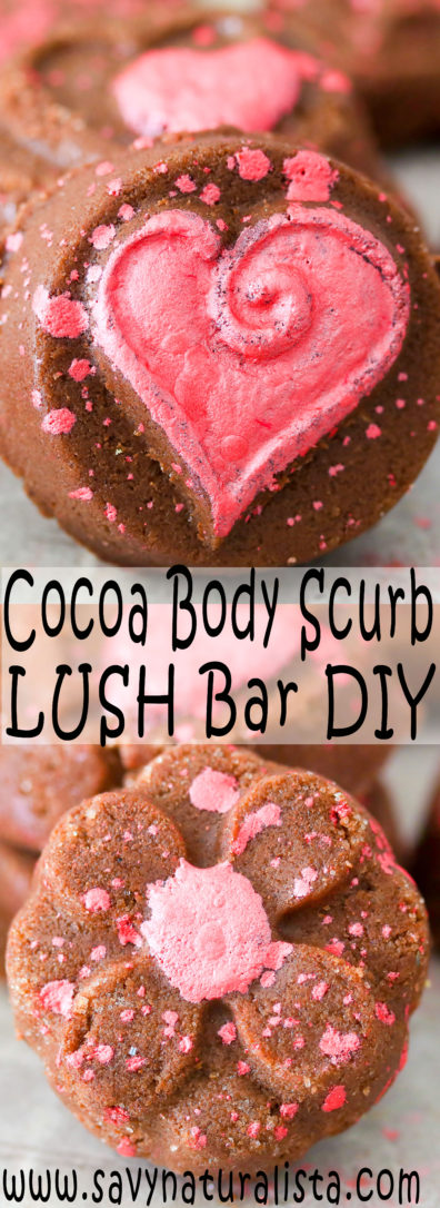 Lush inspired Cocoa Sugar Scrub bars are made with pure cocoa powder. These Chocolate Sugar Scrub bars will remove dead skin cells and get your skin looking nice and youthful.  