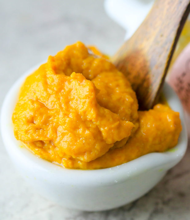 This all-natural facial scrub is made with turmeric powder and is the perfect DIY to get rid of acne and black heads.  