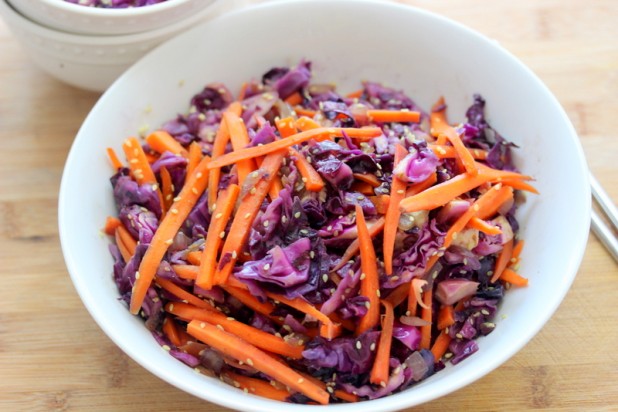 Sesame Carrot and Red Cabbage Stir Fry