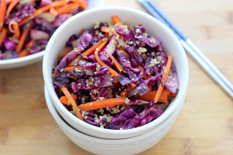 Sesame Carrot and Red Cabbage Stir Fry - Savvy Naturalista