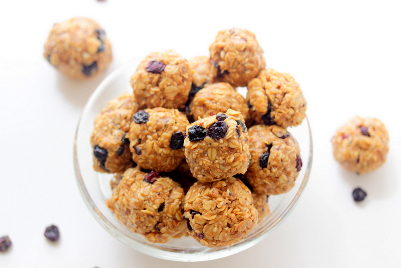 Chewy Blueberry Granola Bites