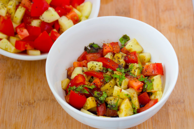 Balsamic Cucumber Tomato Salad