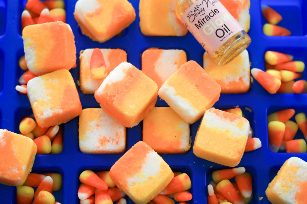 Tis the season to make festive recipes and these Candy Corn Body Scrub Cubes is what you want to try!