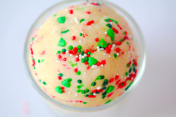 this festive edible cookie dough is easy to make hasno eggs and will satisfy your cravings...