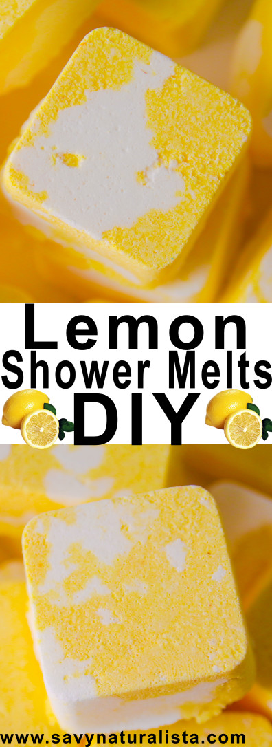 Make even the speediest shower feel indulgent with these easy-to-make lemon shower melts. Just 4 ingredients needed! savy naturalista